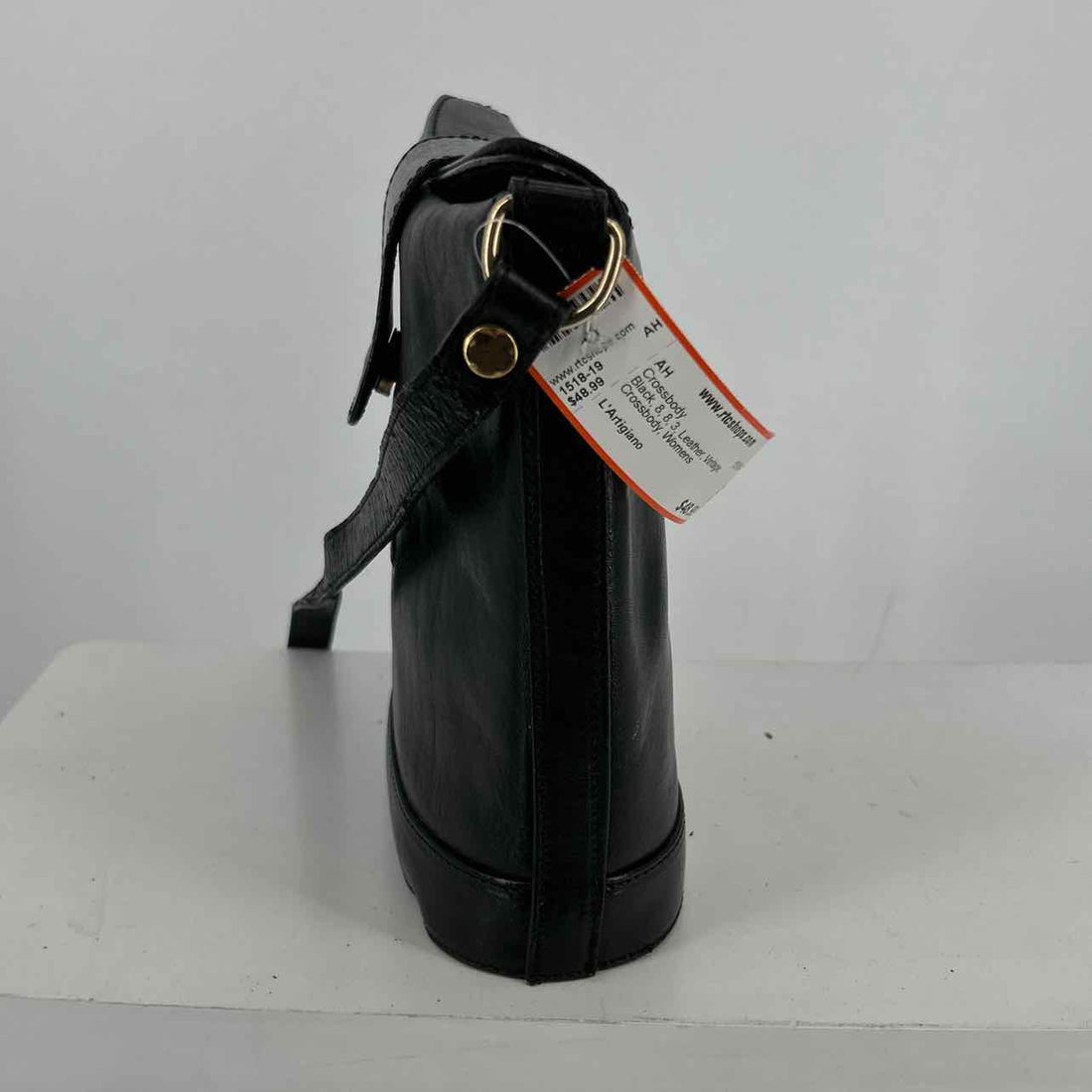 L'Artigiano Black Leather Vintage Crossbody
