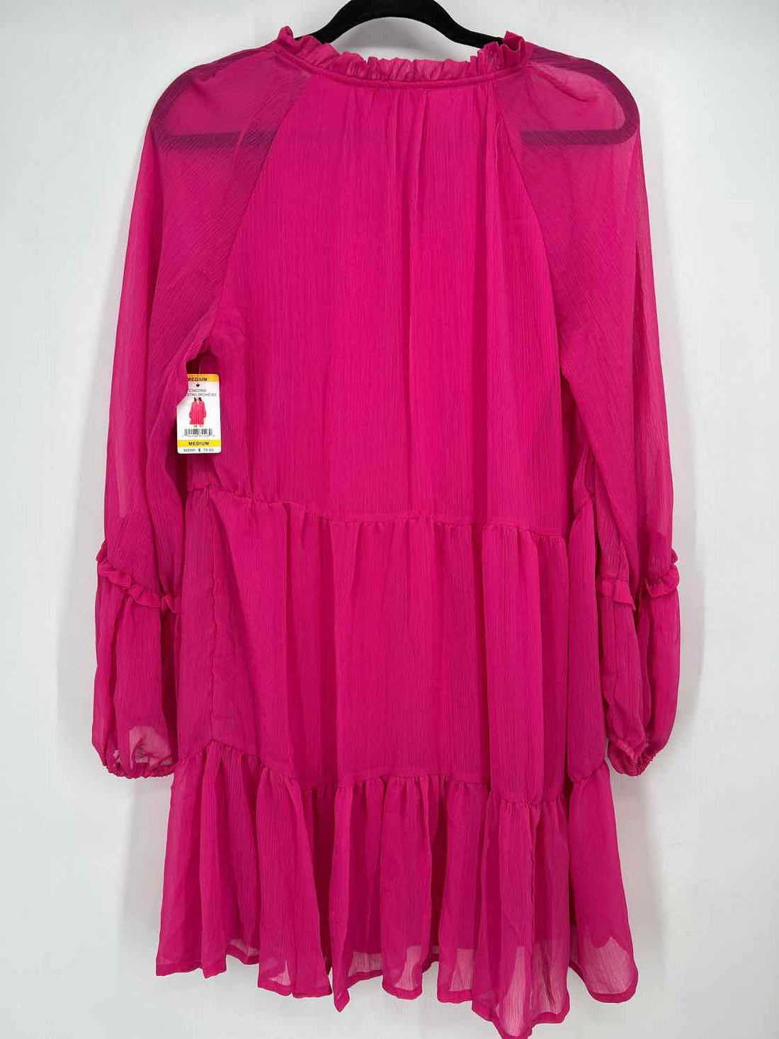 Vince Camuto Size M Hot Pink Long Sleeve Dress