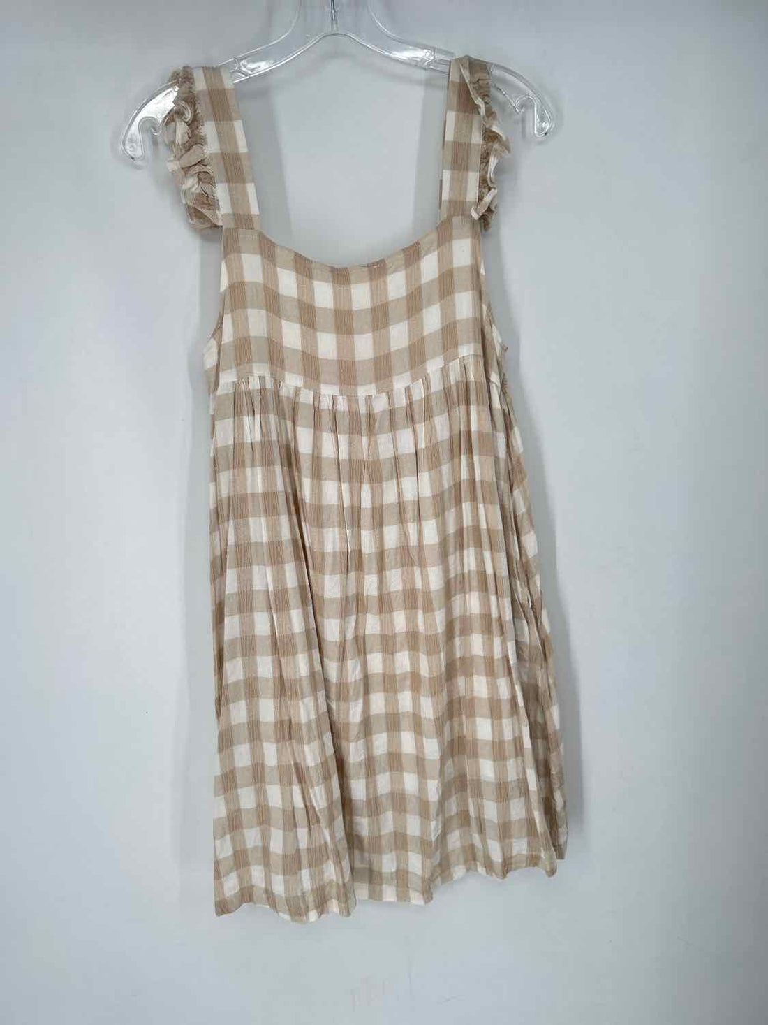 By Together Size S Tan Gingham Dress
