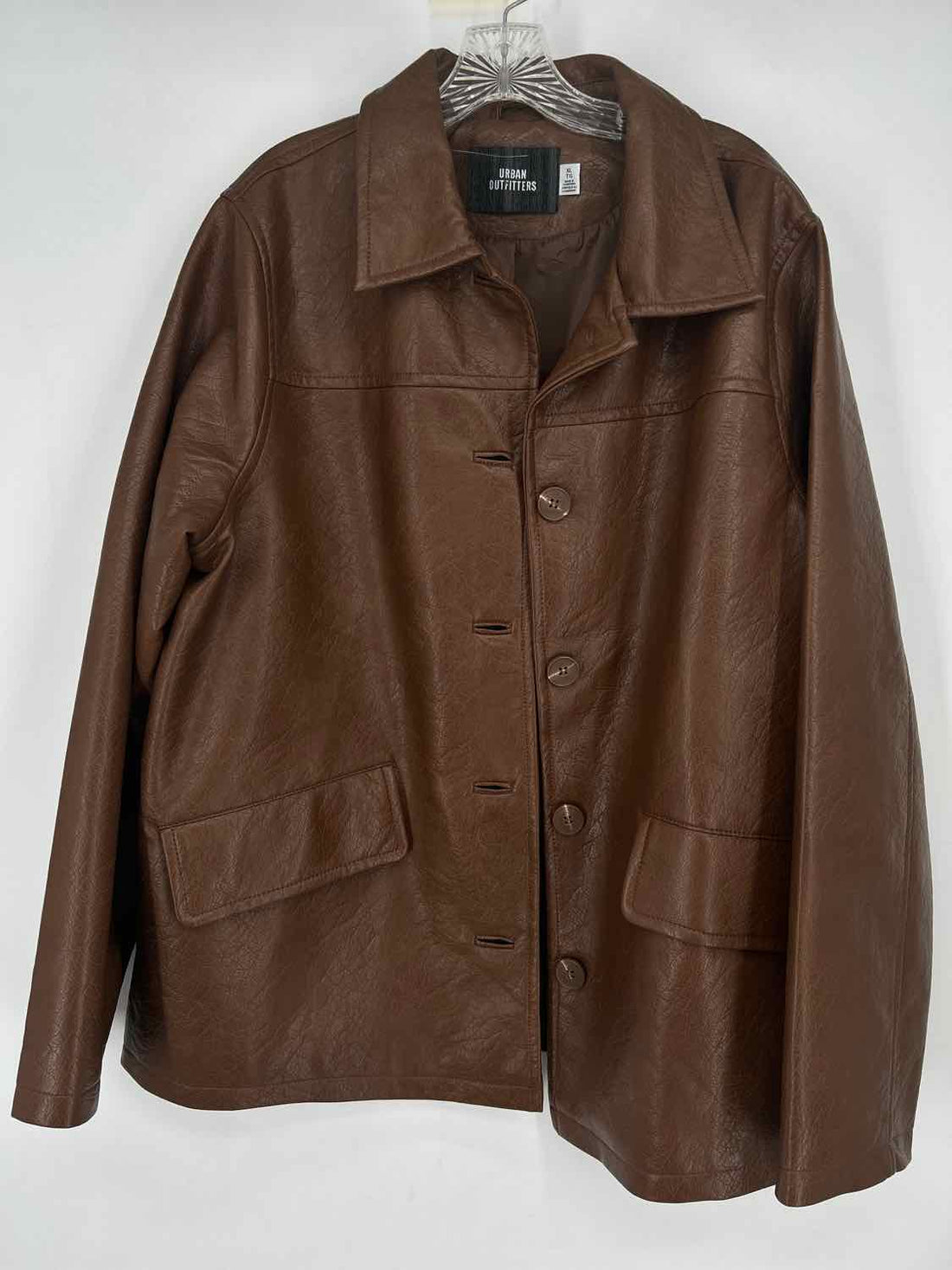 Urban Outfitters Size XL Brown Faux Leather Jacket