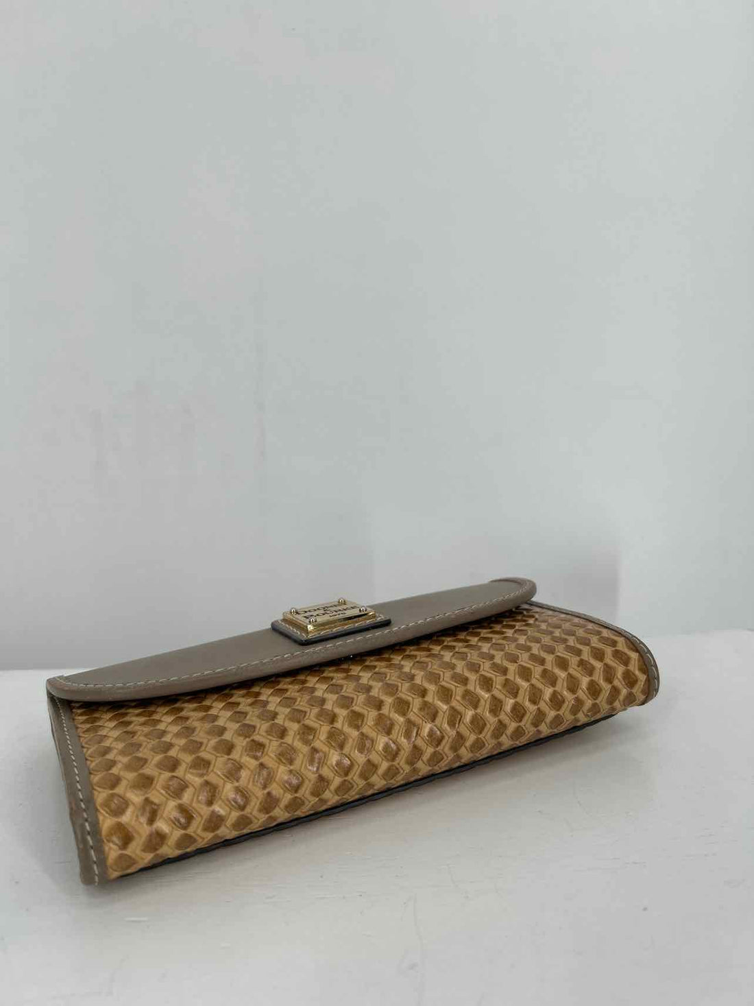 Dooney & Bourke Taupe Genuine Leather Trifold Wallet