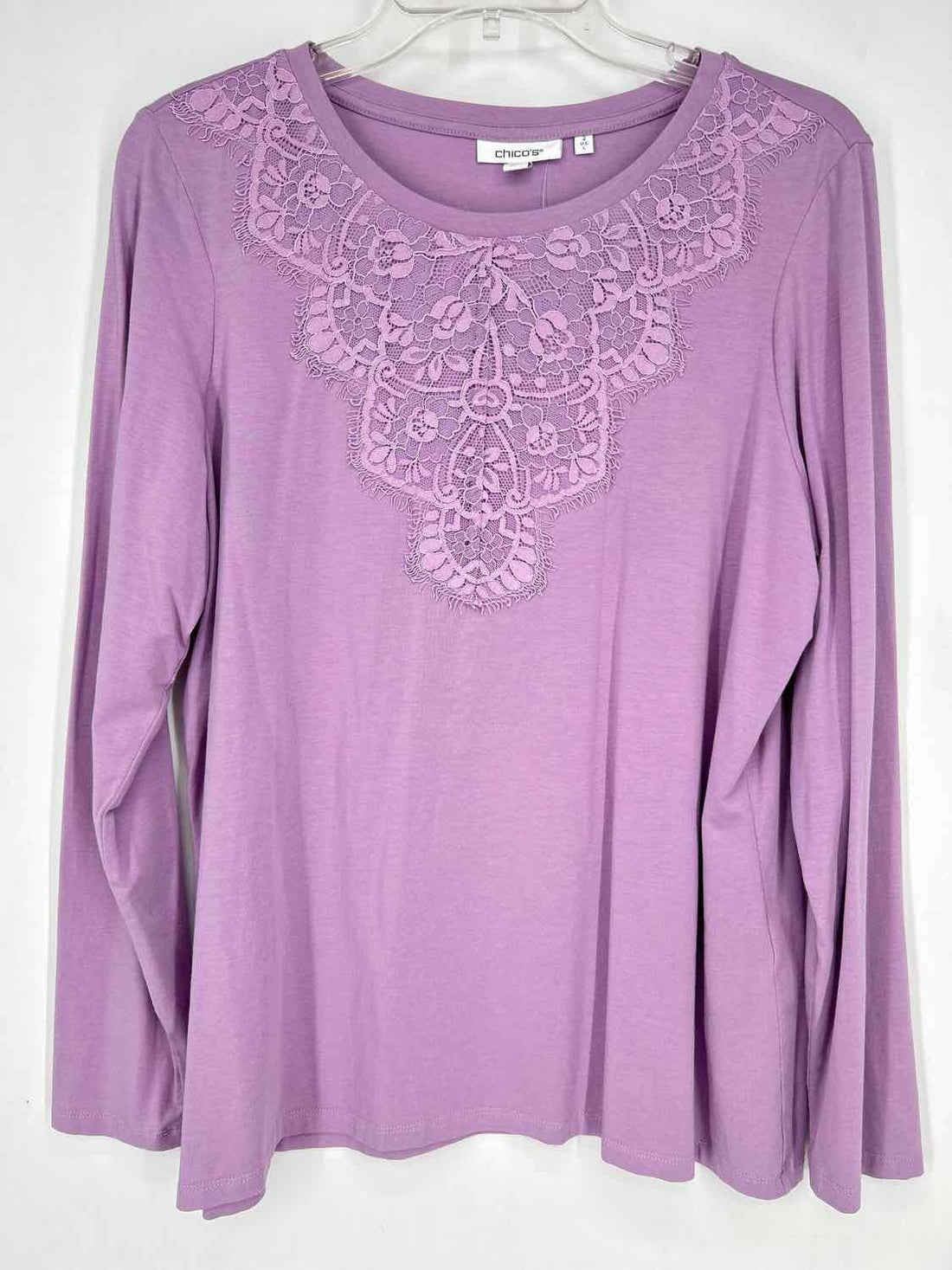 Chicos Size 2 (L) Lavender Long Sleeve