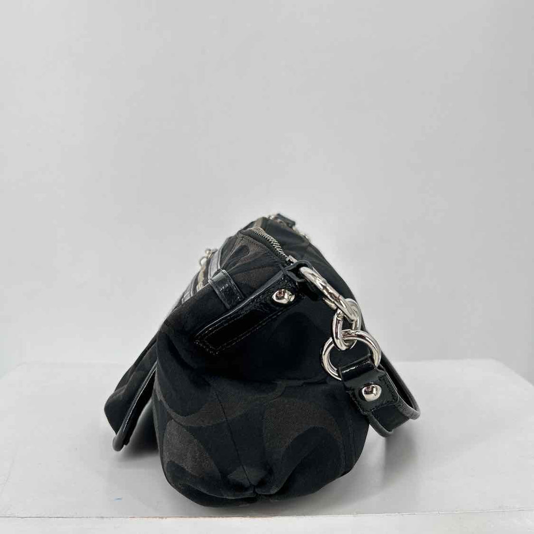 Coach Black Signature Canvas/Leather Vintage Shoulder
