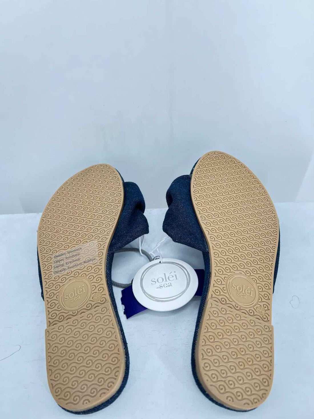Solei Sea Women Size 7 Denim NWT Slides