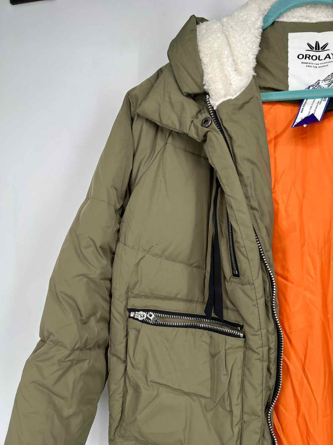 Orolay Size M Dusty Green Puffer Coat