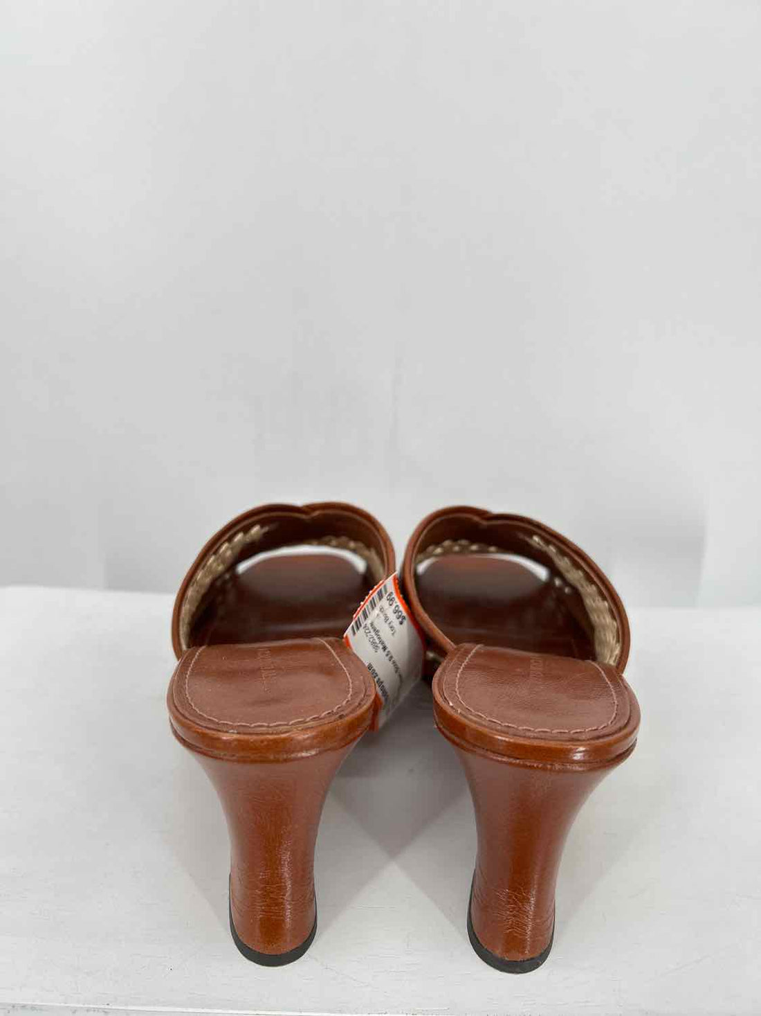 Tory Burch Women Size 9.5 Mahogany Straw Perforated Wedges