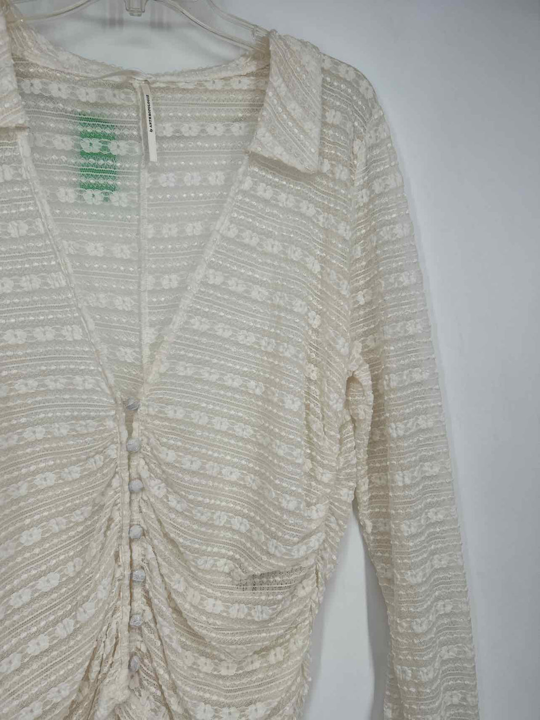 By Anthropologie Size XL White Lace Long Sleeve