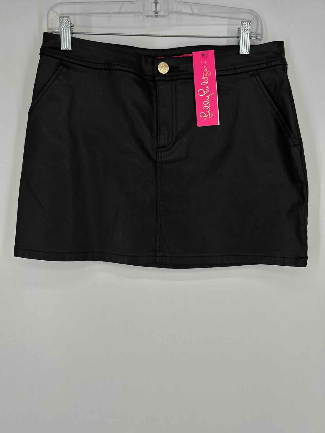 Lilly Pulitzer 6 Black Coated Denim NWT Lilly Pulitzer Skirt