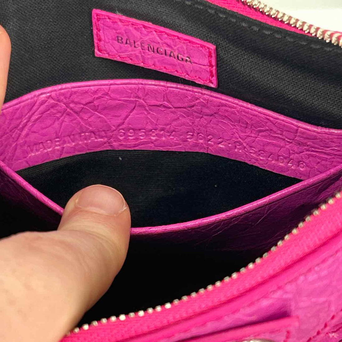 Balenciaga Magenta Lambskin Leather Pre Owned LUXURY