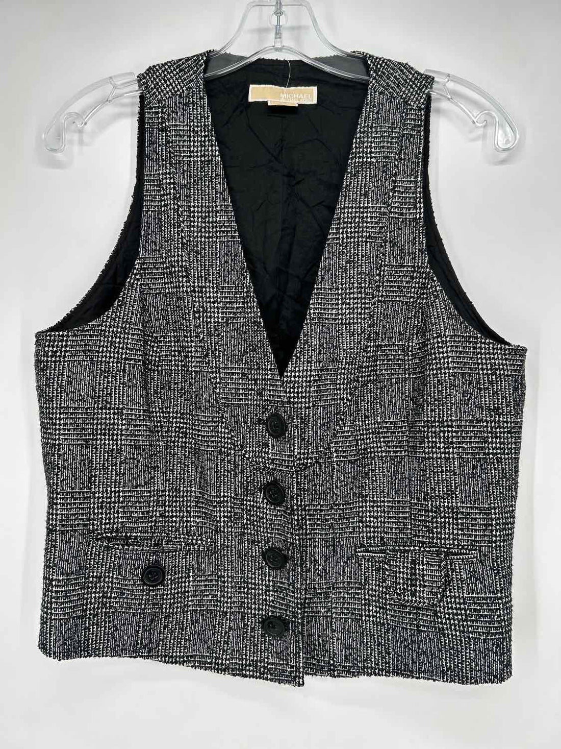 Michael Kors Size 10 Black & White Tweed Vest