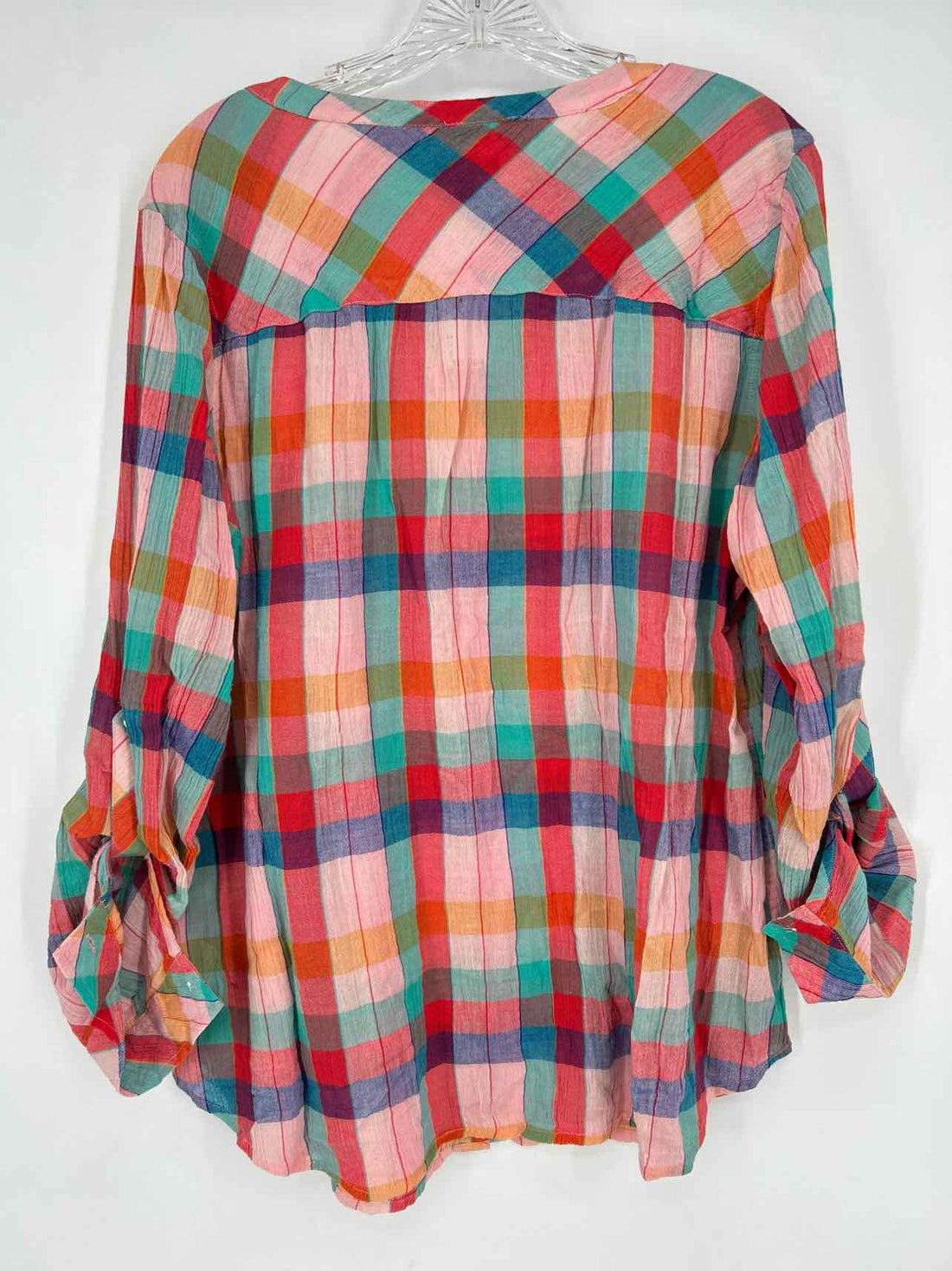 Talbots Size M Pink Plaid Long Sleeve