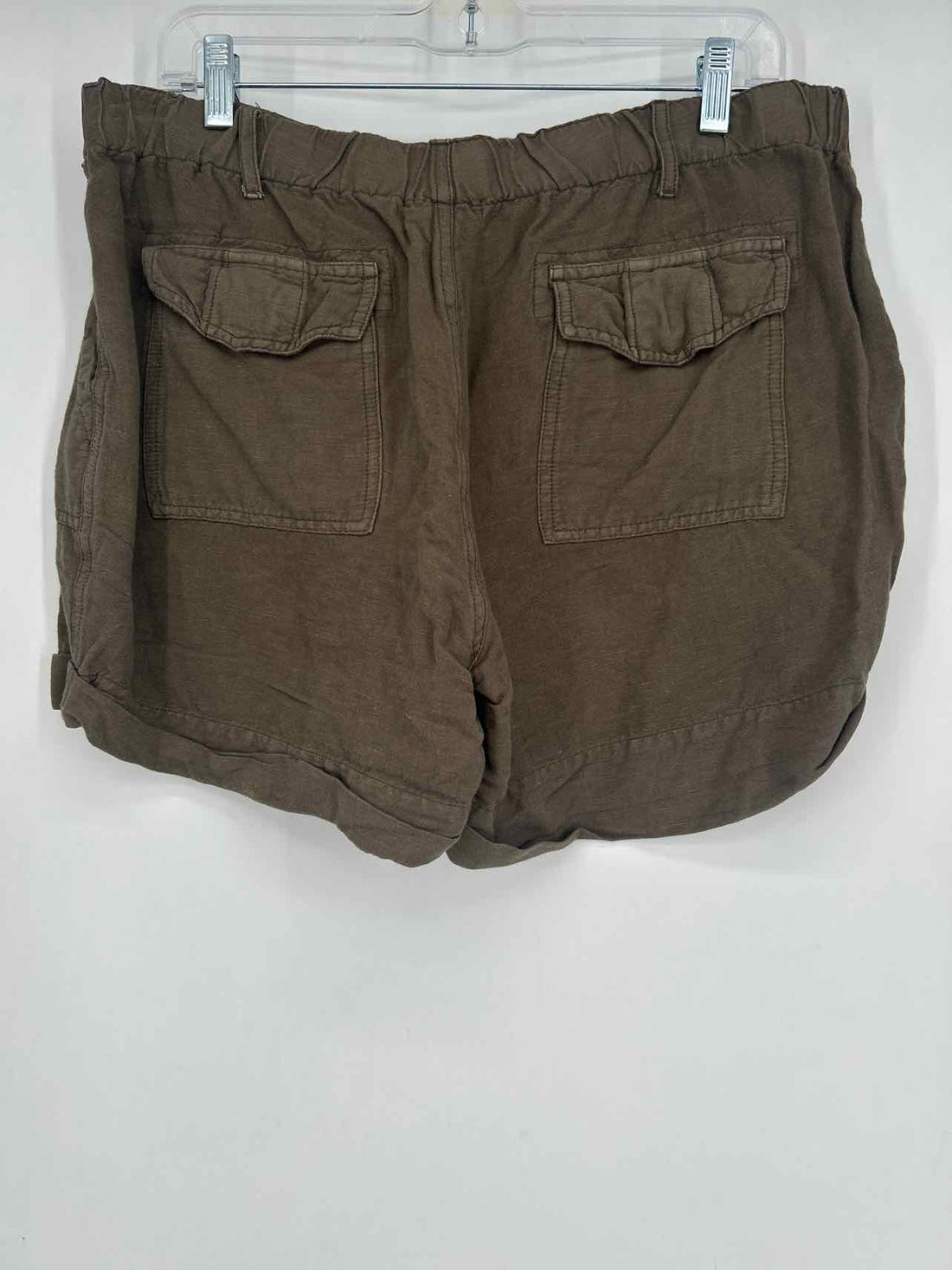 Max & Mia Size L Olive Linen/Rayon Shorts