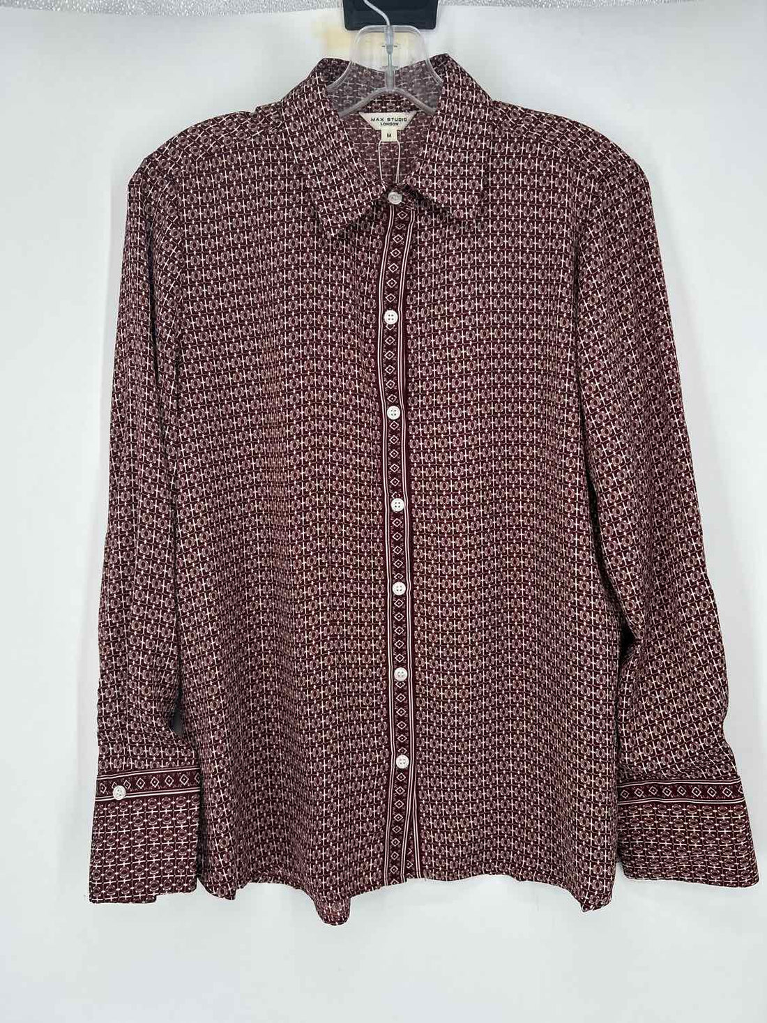 Max Studio Size M Maroon Print NWT Long Sleeve