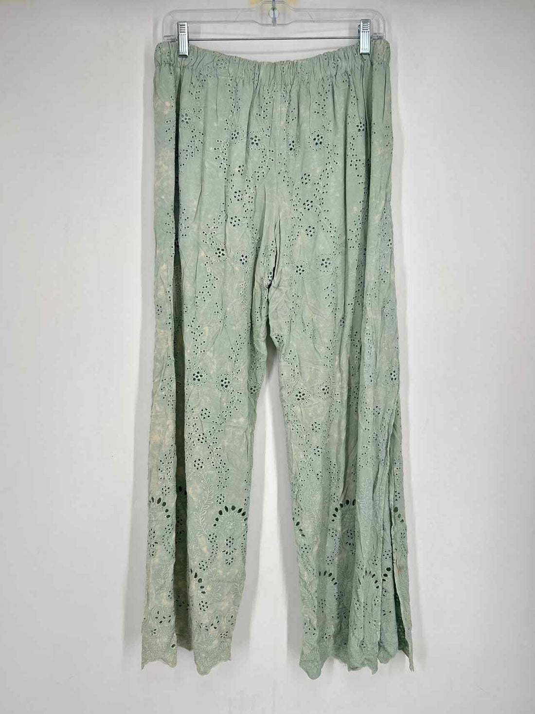 Johnny Was Size L Mint & Cream Eyelet NWT Pants