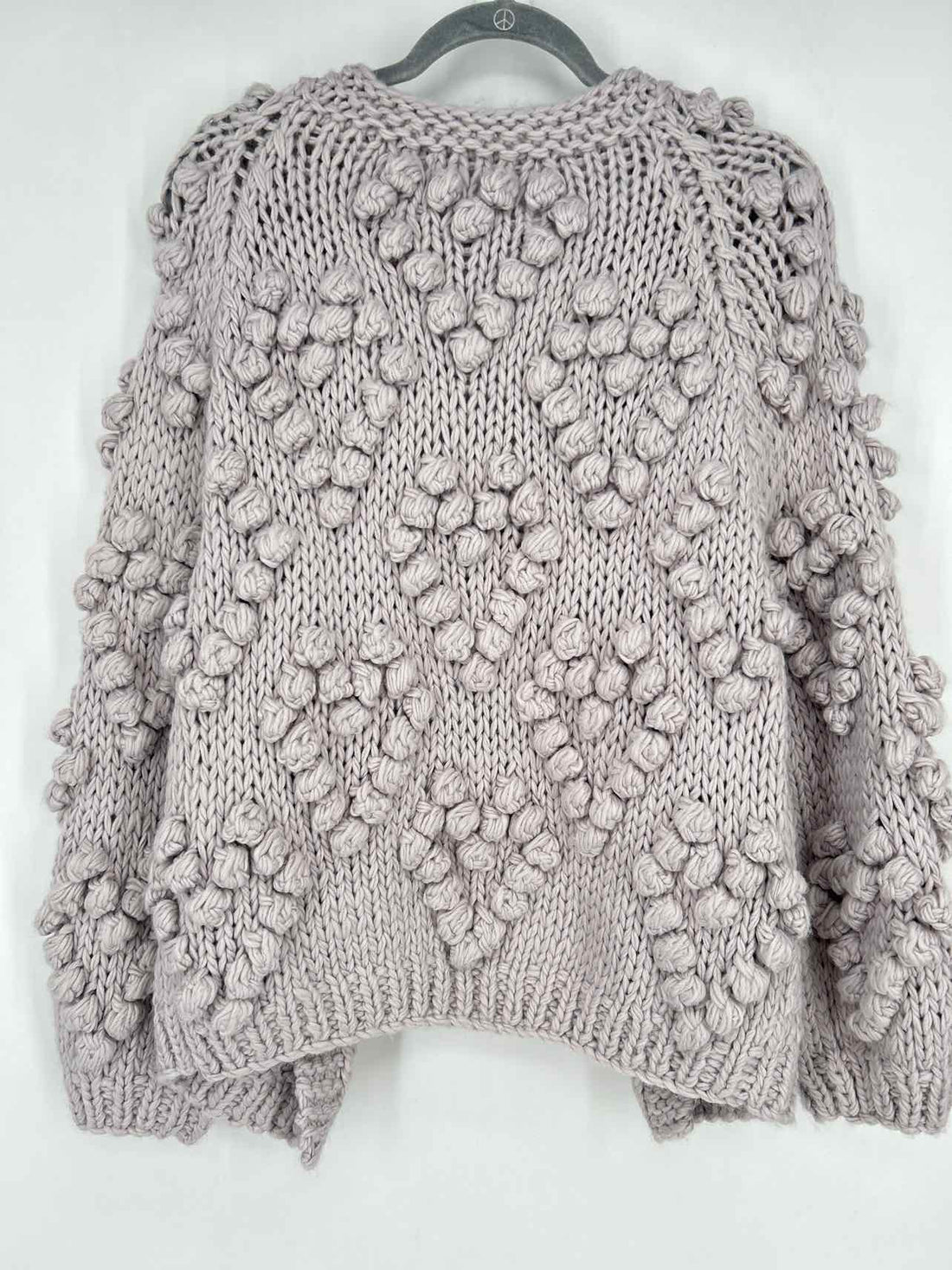 Chic Wish Size One Size Light Gray Wool/Acrylic Cardigan
