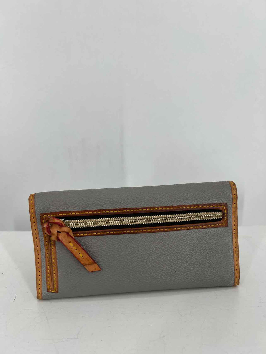 Dooney & Bourke Grey Pebbled Leather Trifold Wallet