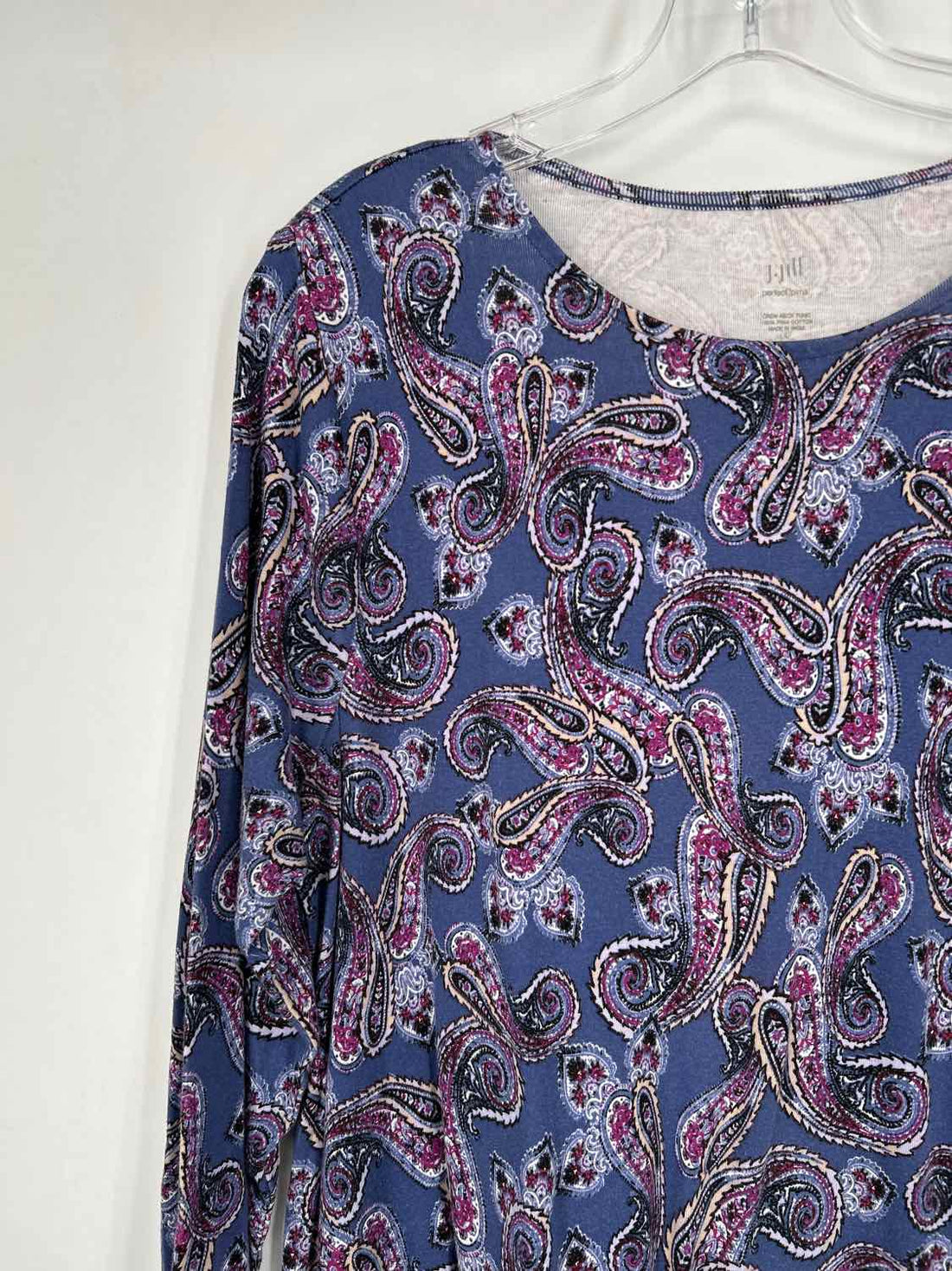 J Jill Size L Purple Paisley Long Sleeve