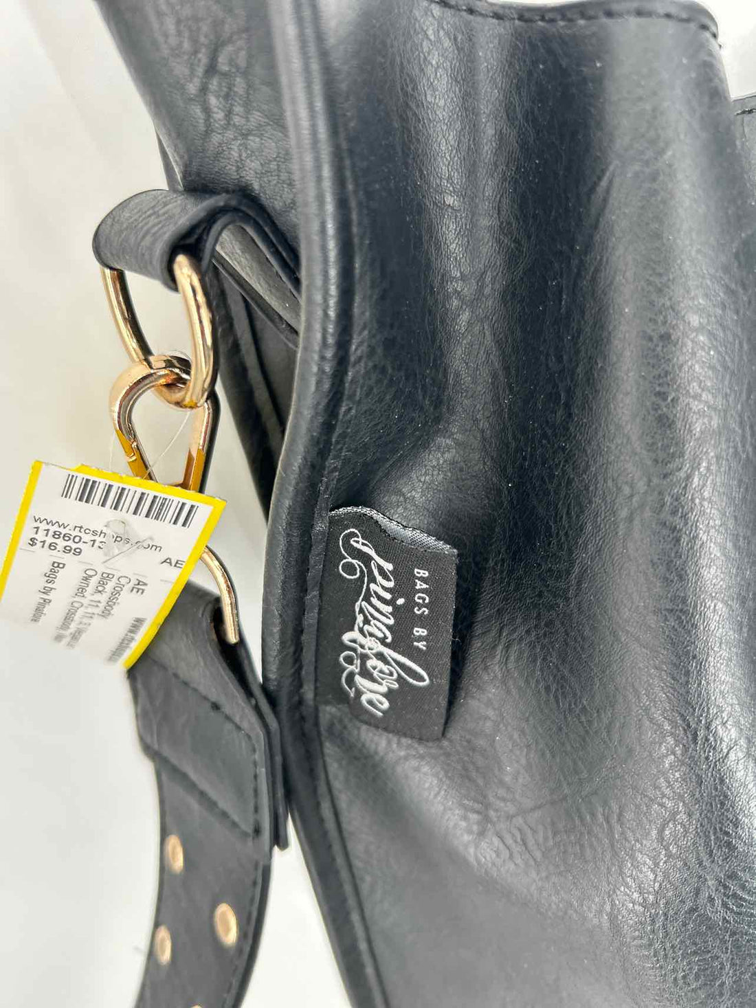Bags by Pinafore Black Vegan Leather Pre Owned Crossbody