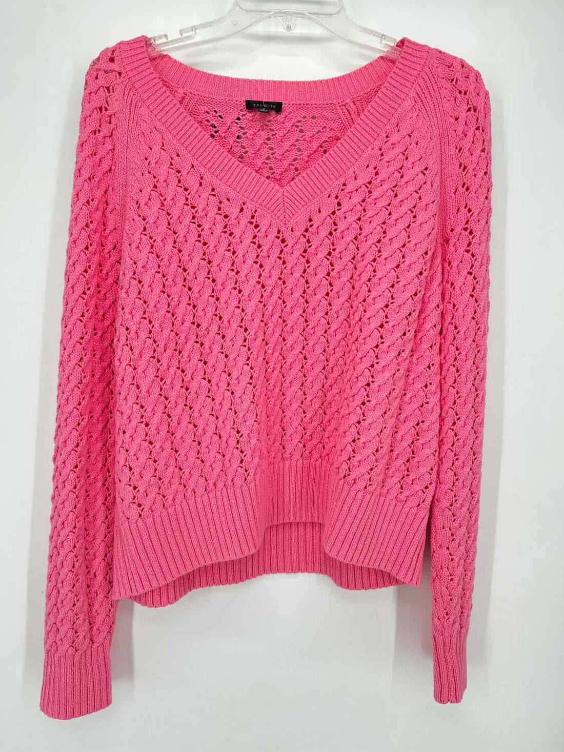 Talbots Size M Pink Sweater Open Knit