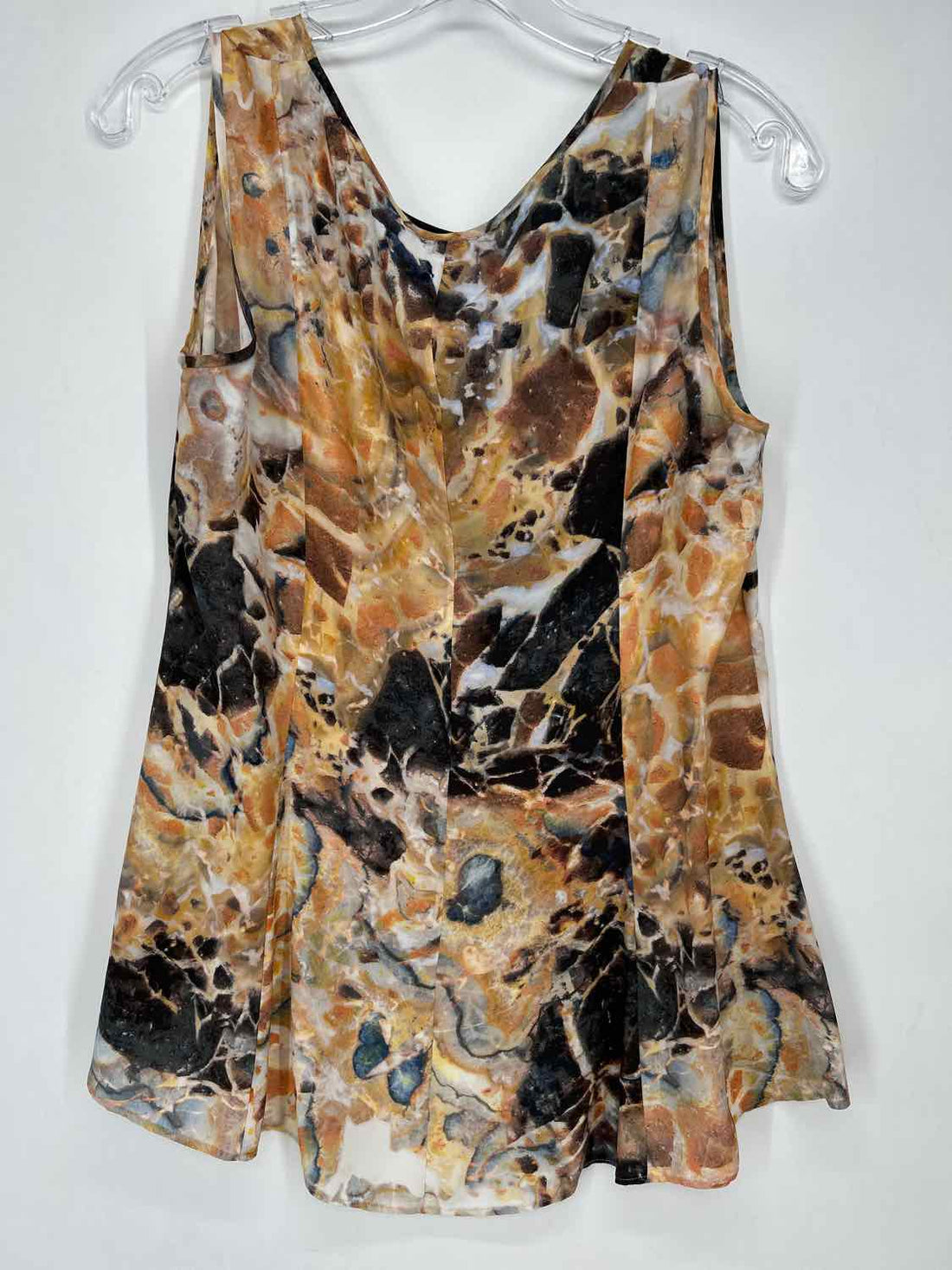 Lafayette 148 Size 8P Yellow Print Silk Sleeveless