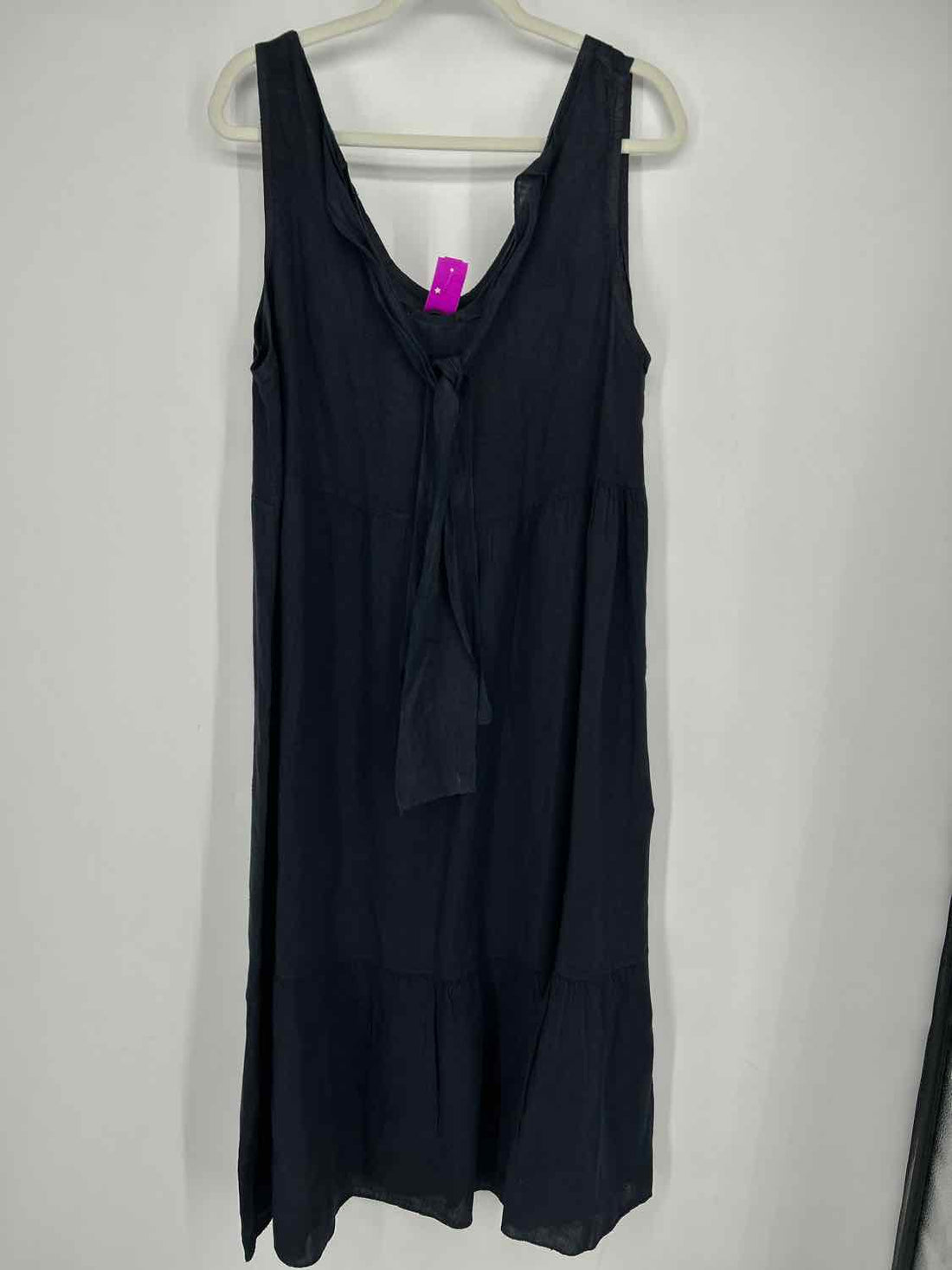Tempo Paris Size M/L Navy Linen Sleeveless Dress
