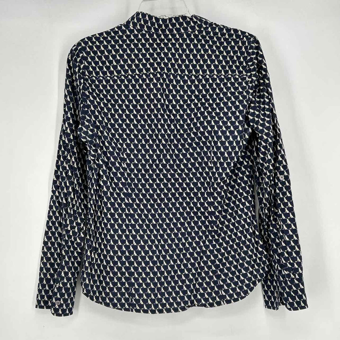 Talbots Size 4 Navy & White Print Long Sleeve