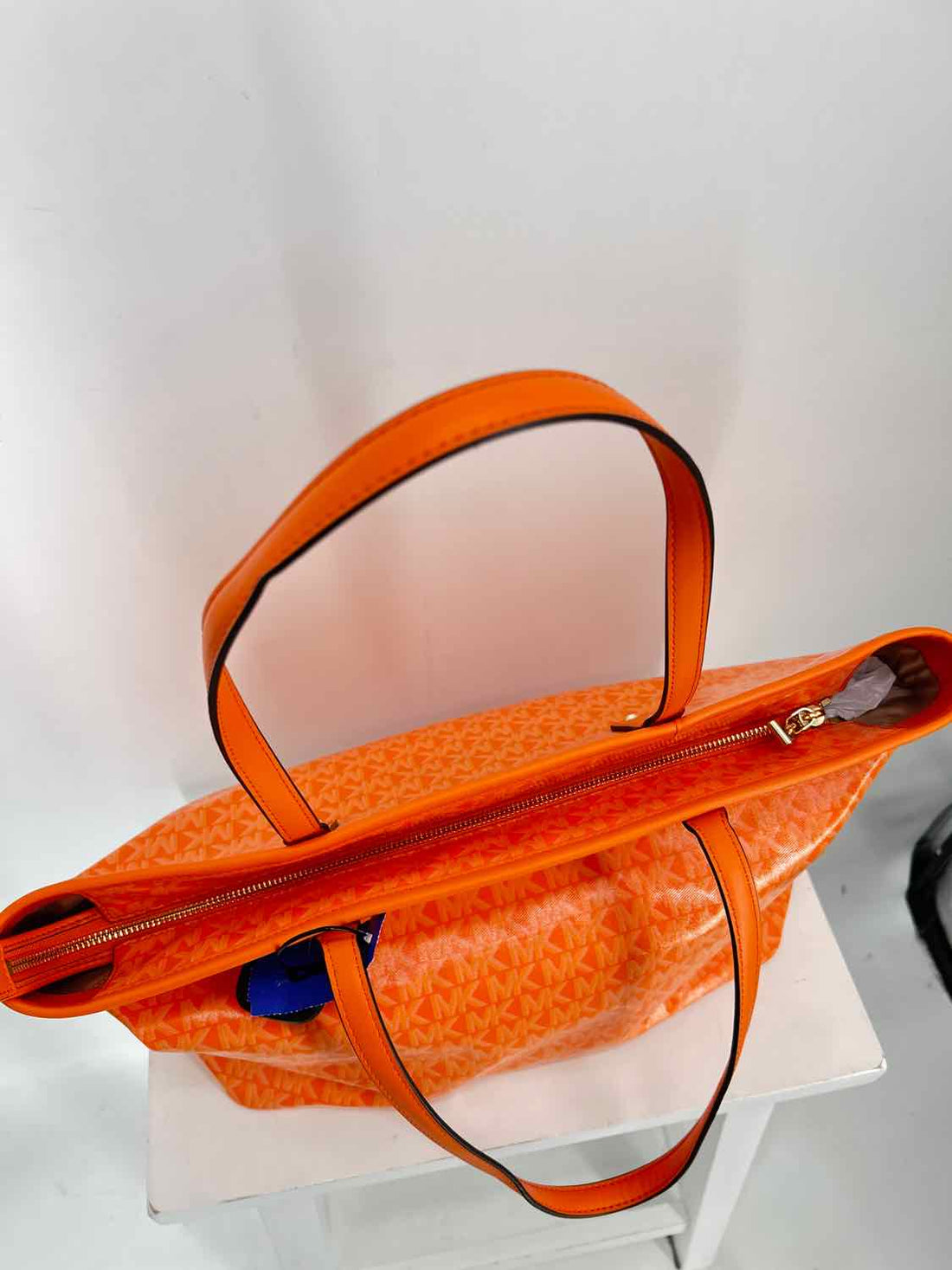 Michael Kors Orange Signature Patent Leather Pre Owned Tote
