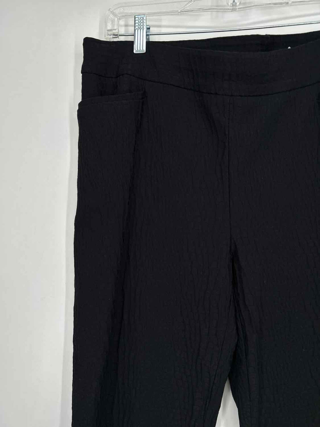 Chicos Size 2.5(14) Black Textured Pants