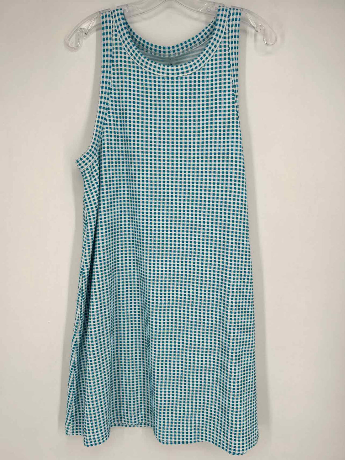 Lou & Grey Size XL White & Teal Sleeveless Dress