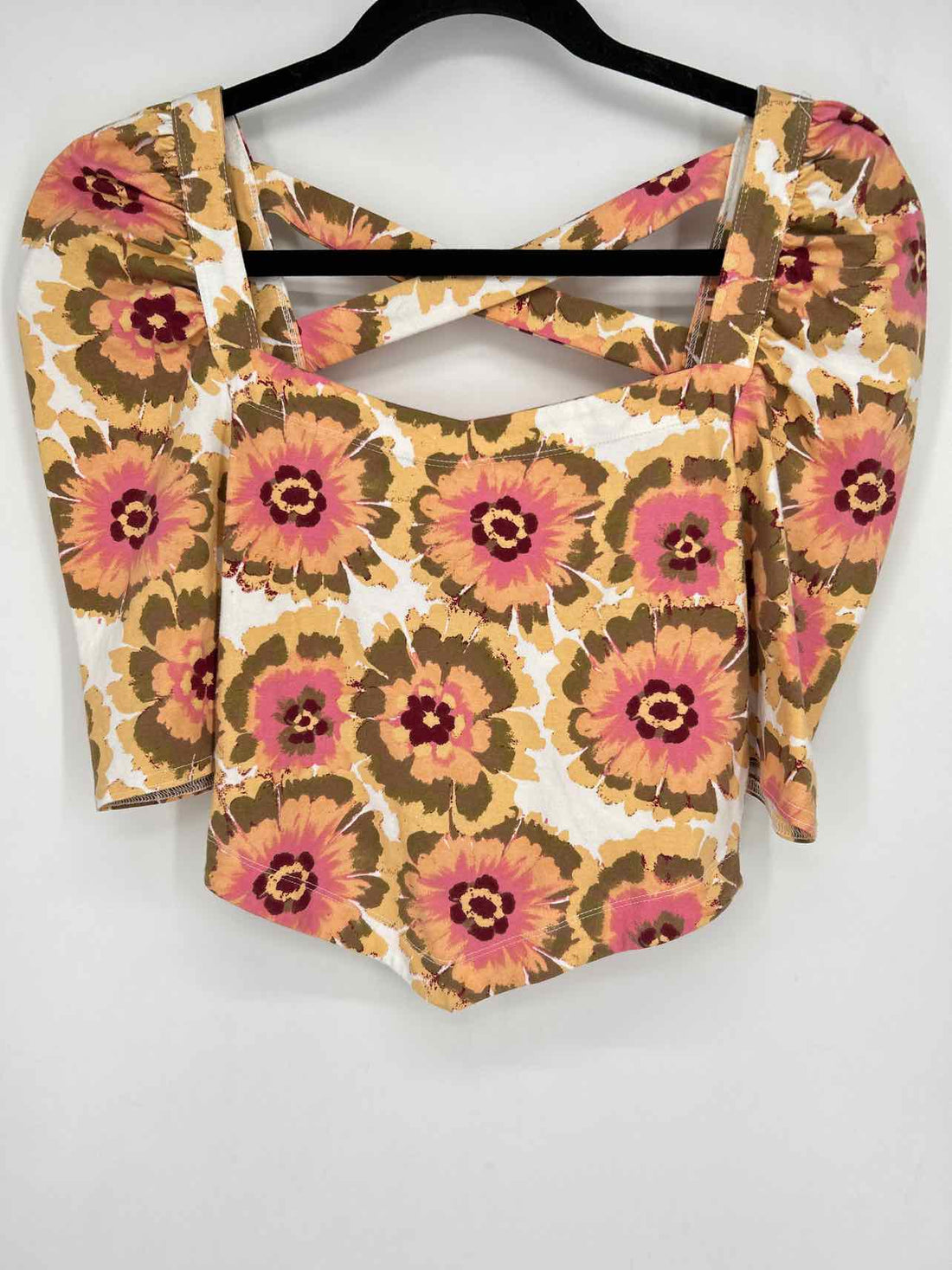 Free People Size XS Floral Short Sleeve