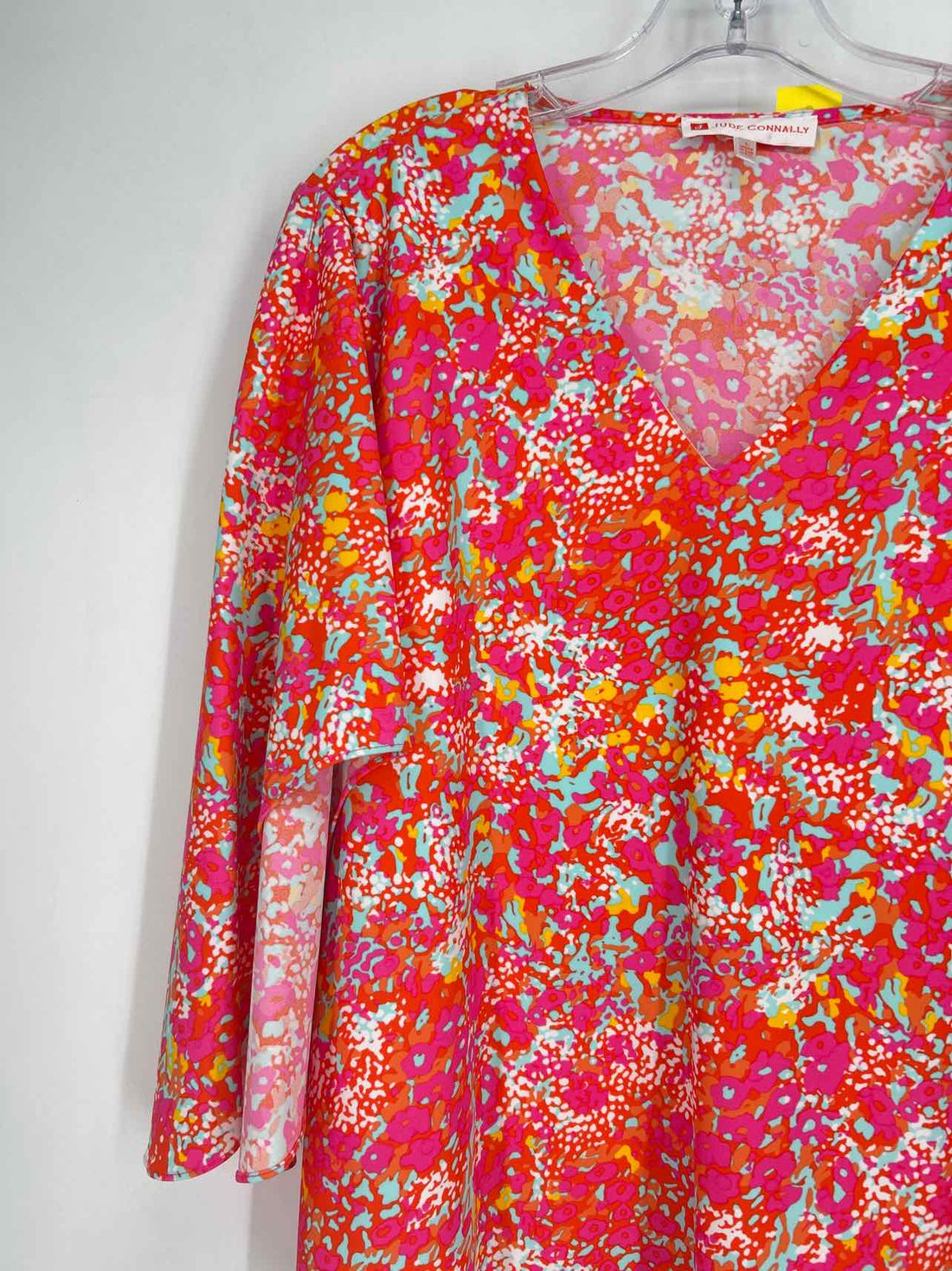 Jude Connally Size L Pink & Orange Print Long Sleeve