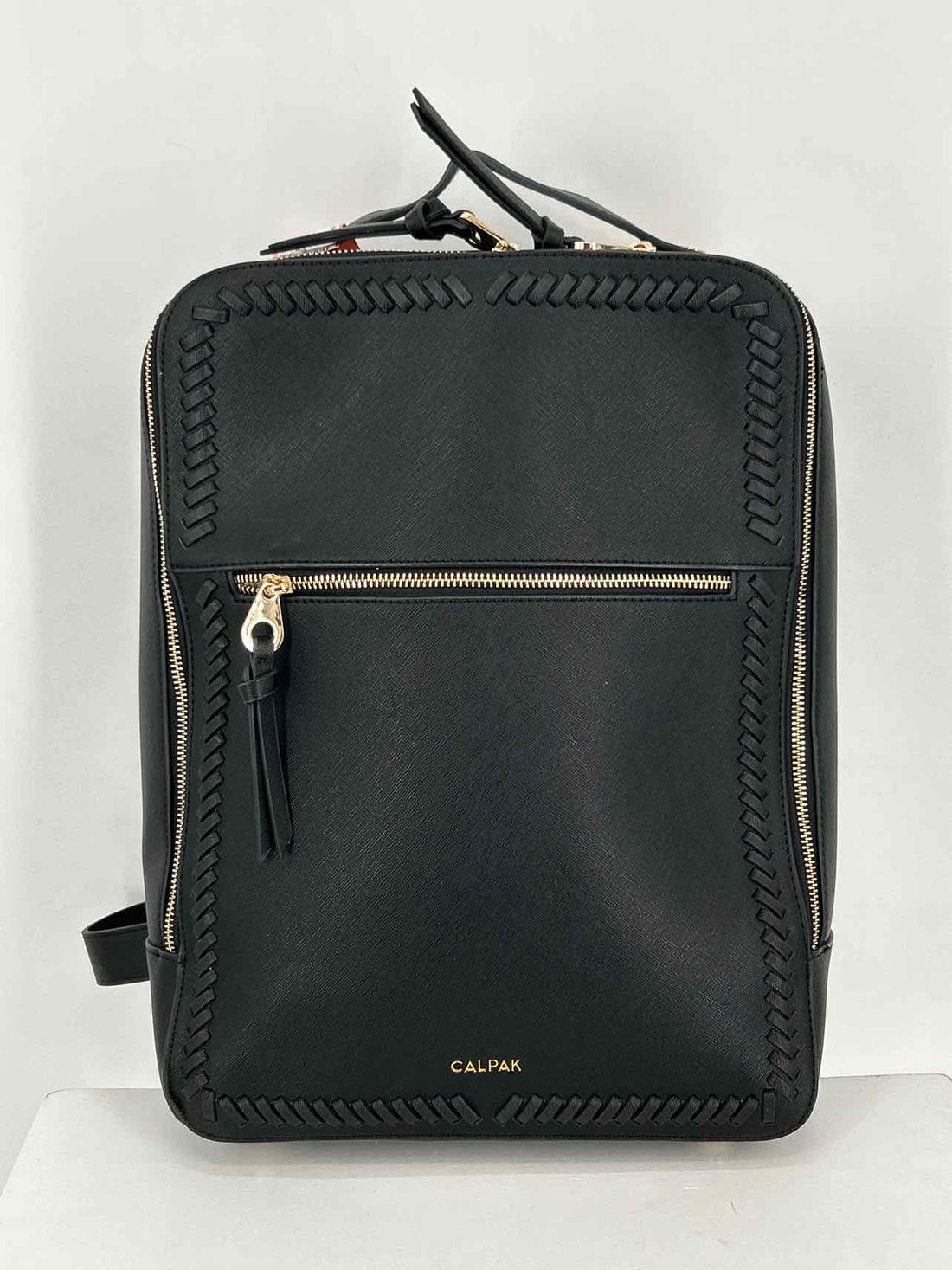 Calpak Black Saffiano Leather Pre Owned Backpack
