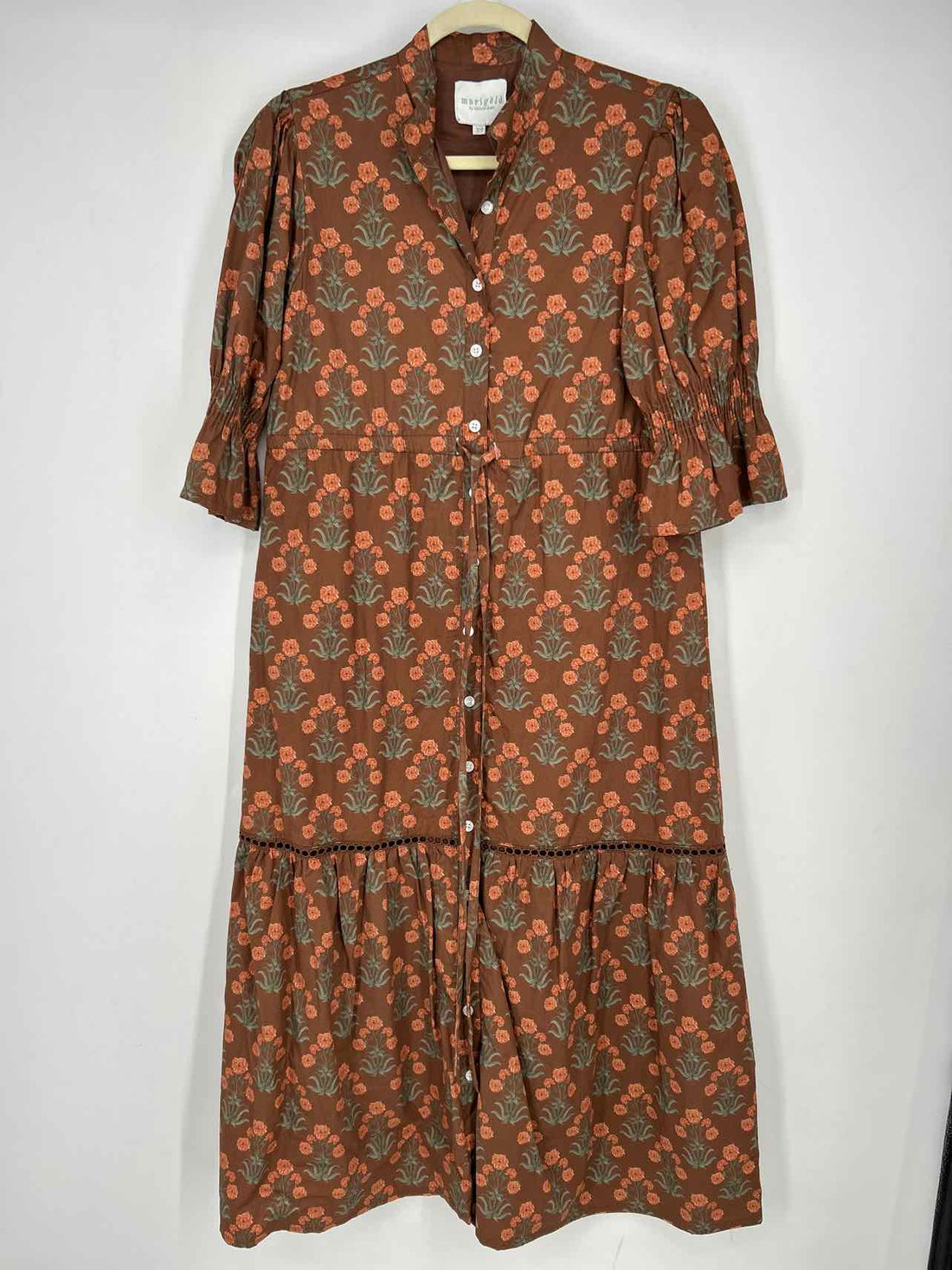 Marigold by Victoria Dunn XS Brown & Pink Floral New Boutique Dress