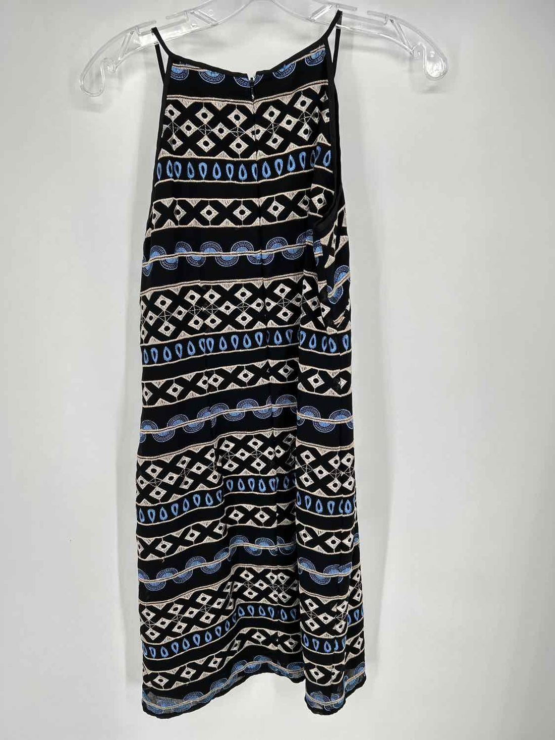 White House Black Market Size 2 Black Embroidered Sleeveless Dress
