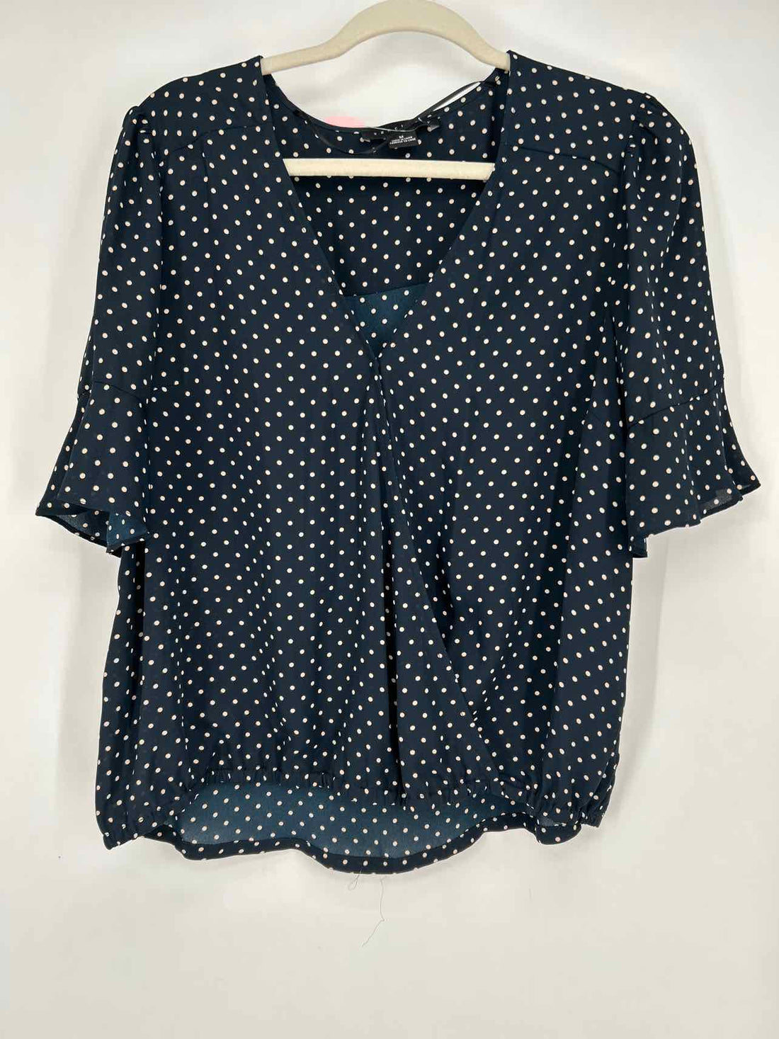 Sanctuary Size M Navy Polkadot Short Sleeve