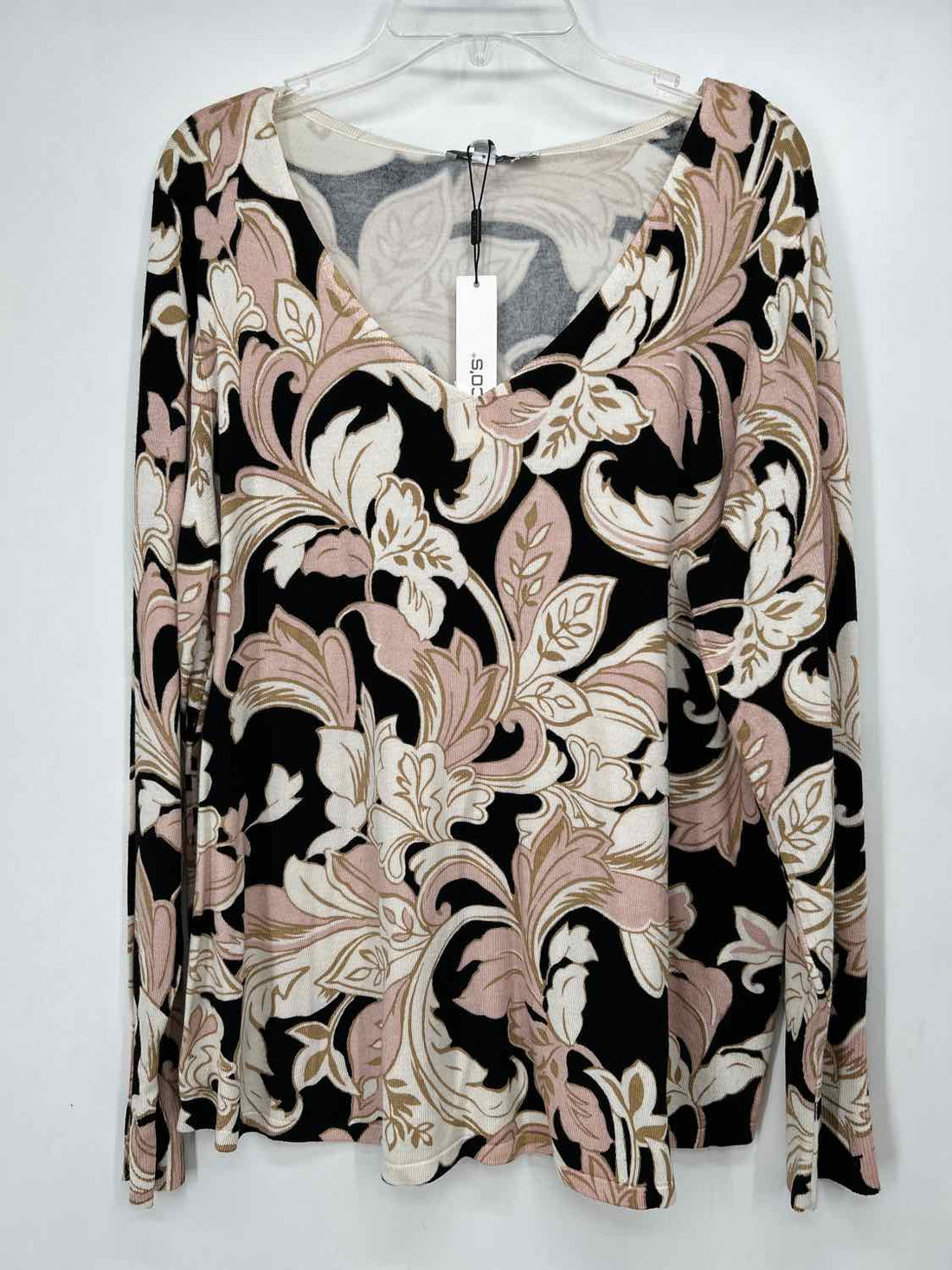 Chicos Size 2(12) Black Print NWT Sweater
