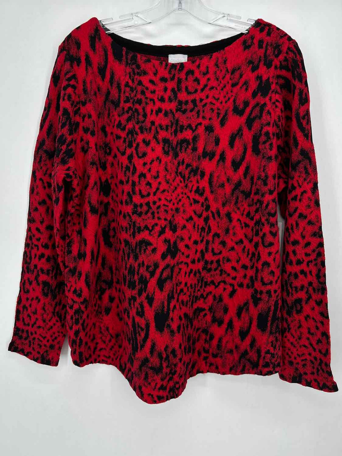 Chicos Size 3(XL) Red & Black Pre Owned Long Sleeve