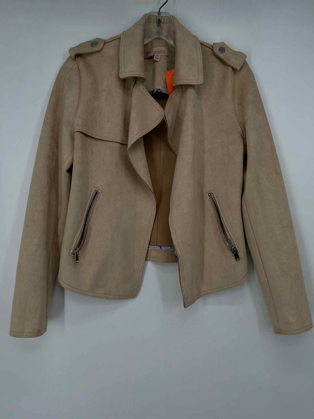 Philosophy Size XS Khaki Faux Suede Jacket