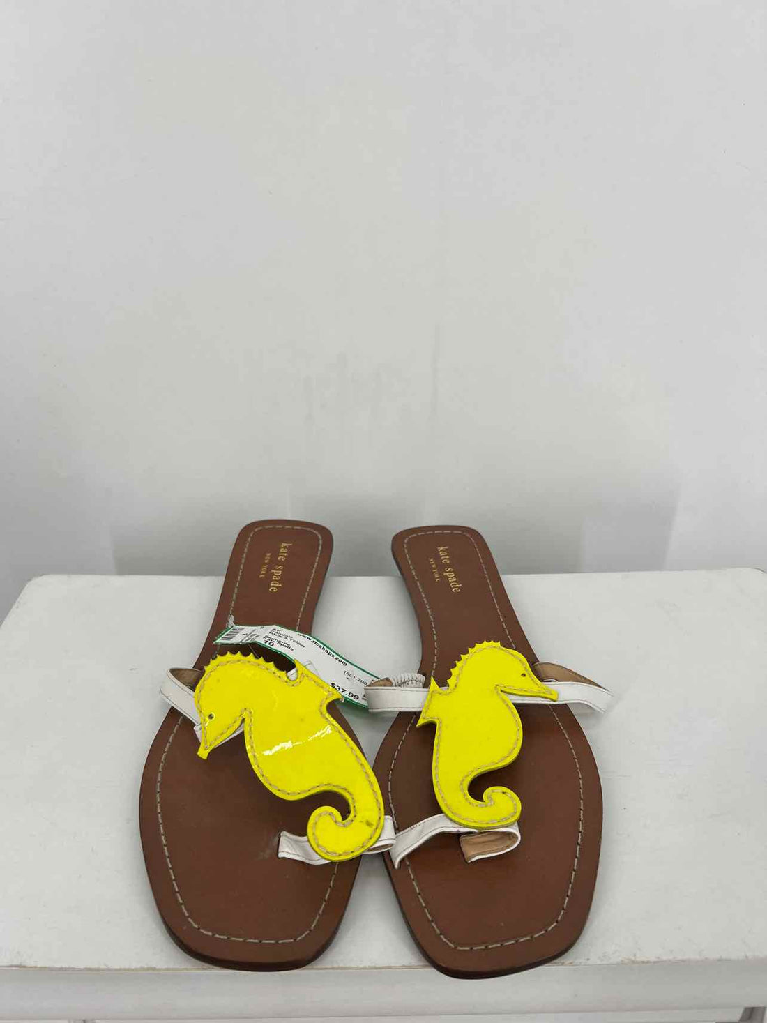Kate Spade Women Size 10 White & Yellow Sandals
