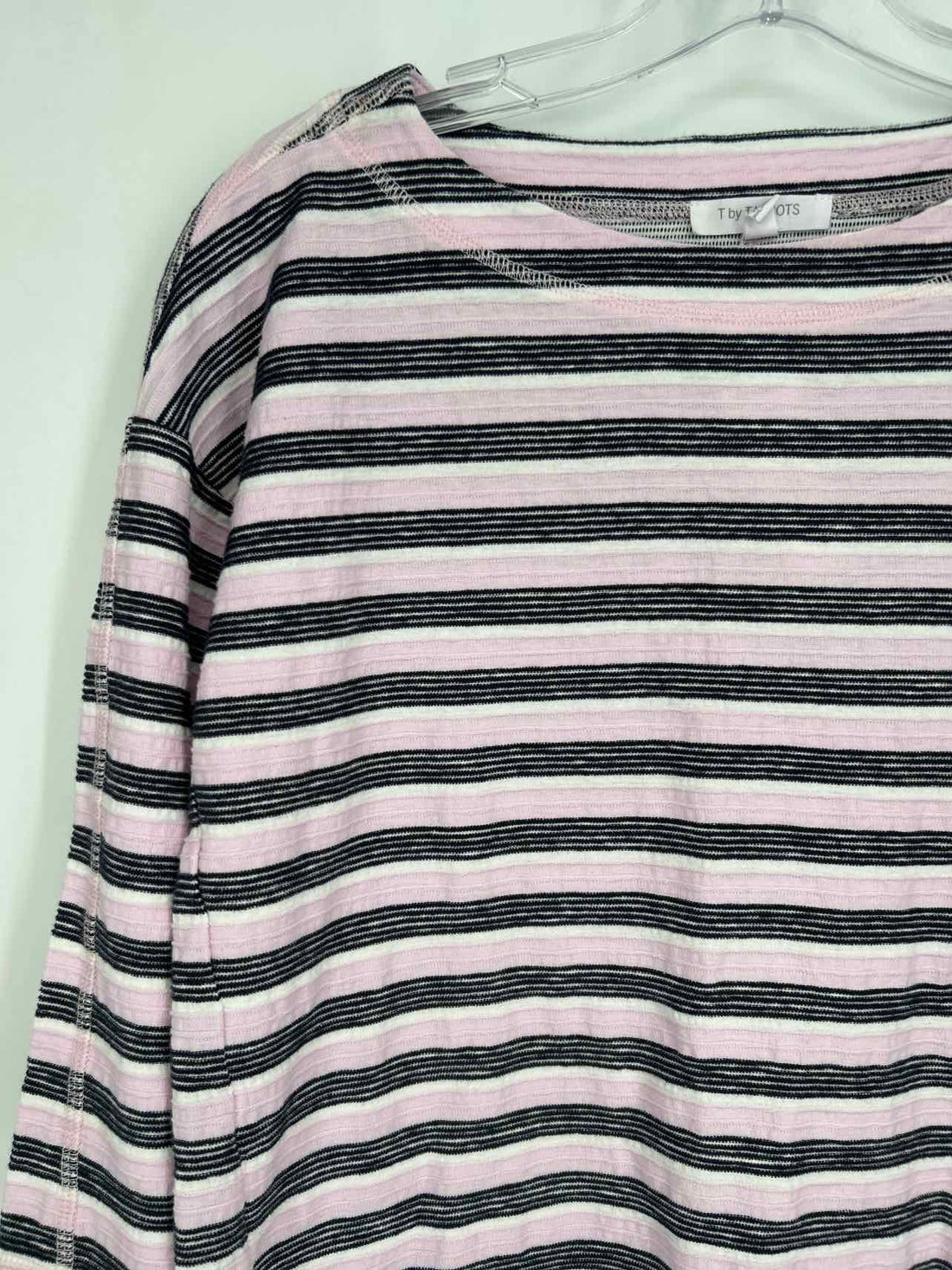 Talbots Size M Pink & black stripe Long Sleeve