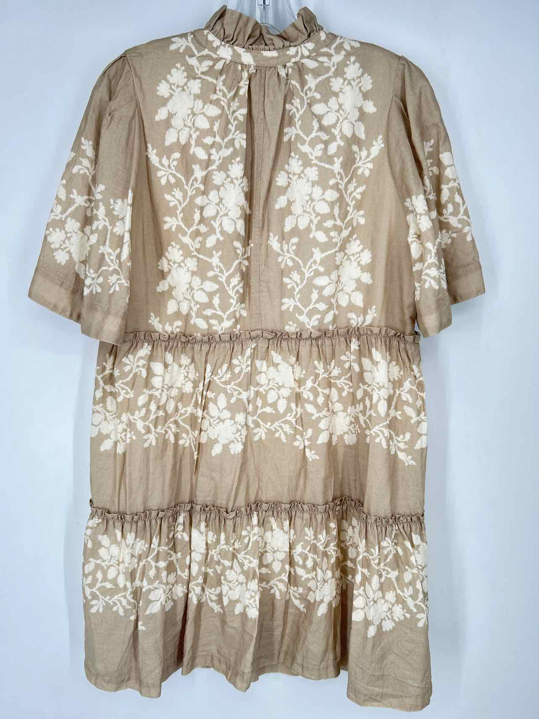 Tuckernuck Size L Khaki & Cream Short Sleeve Dress