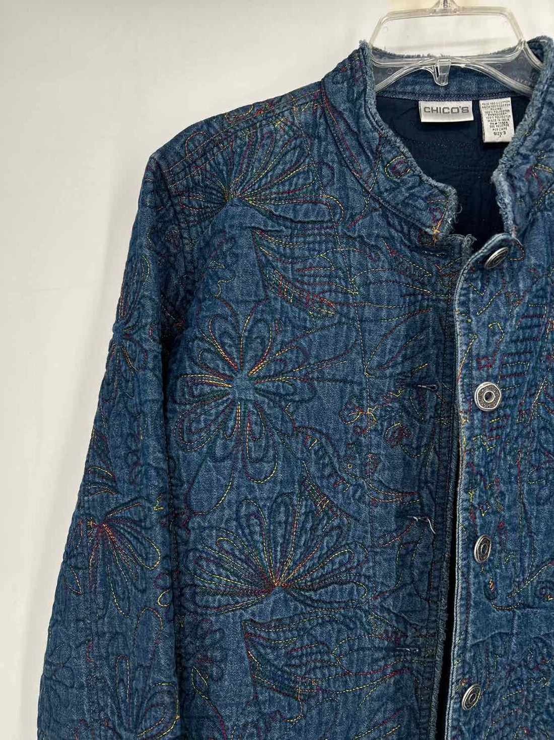 Chicos Size 3(XL) Chambray Denim Jacket