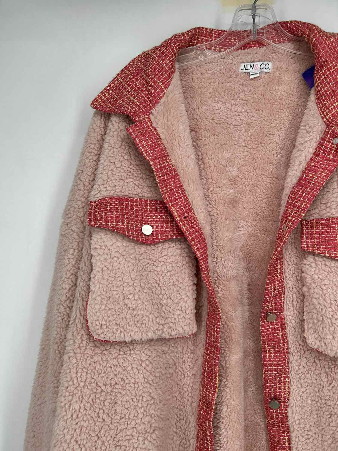 Jen & Co Size 3X Pink Sherpa Jacket