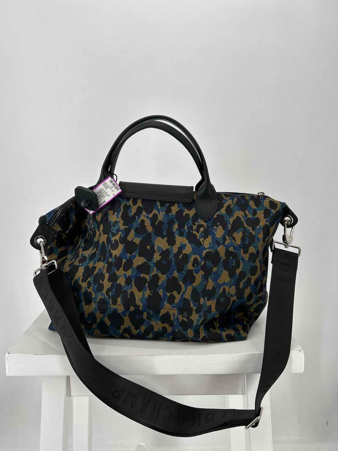 LongChamp Blue Print Nylon Pre Owned Satchel