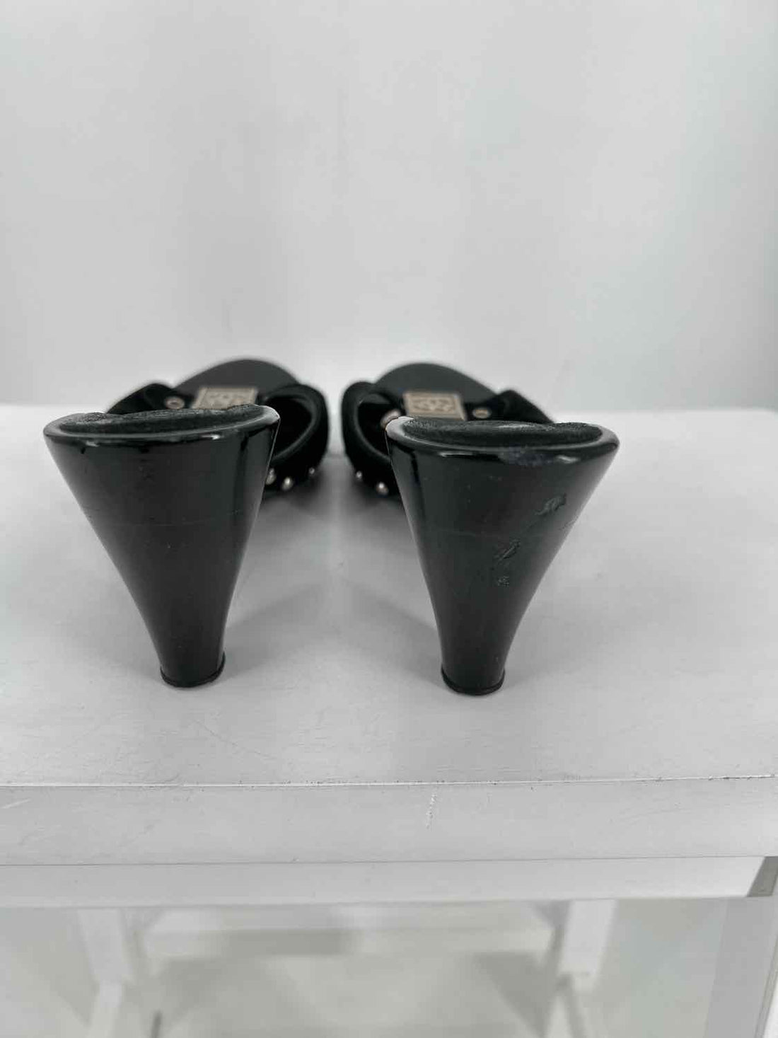 Chanel COCO MARK Belt Heel Sandal Pumps Women Size 36 Black Vintage LUXURY