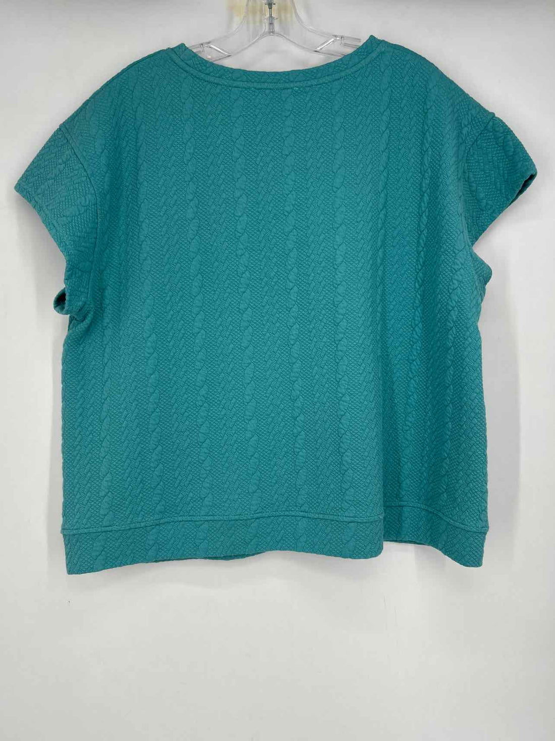 See And Be Seen Size M Turquoise Textured Short Sleeve
