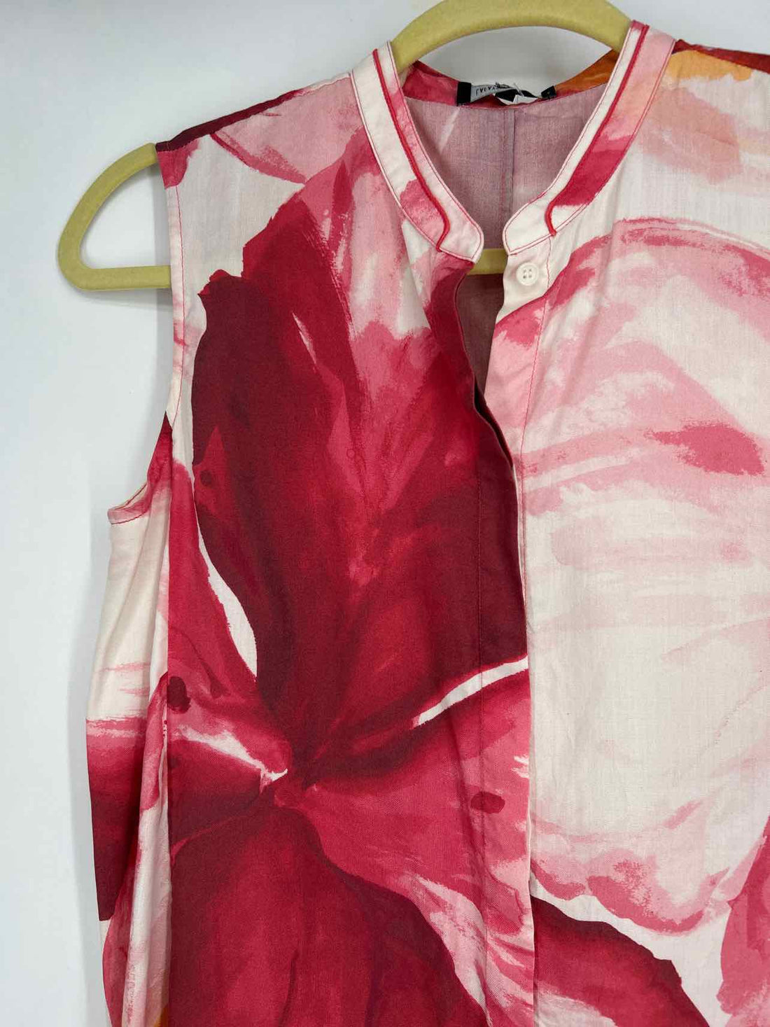 Lafayette 148 Size S White & Red Print Sleeveless