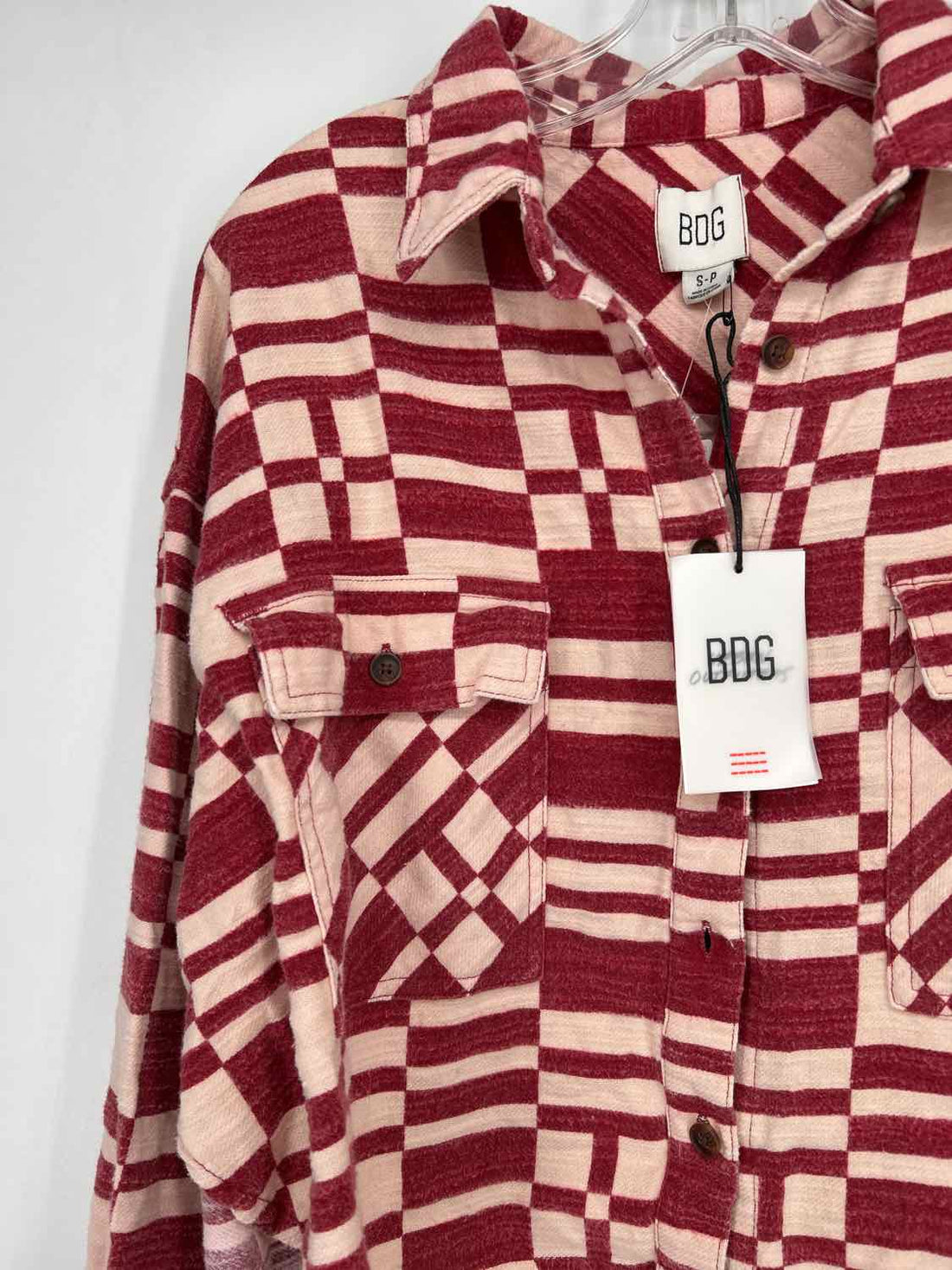 BDG Size S Red Print NWT Shacket