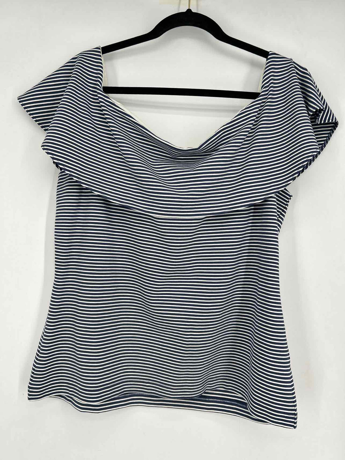 Ann Taylor Size XL White & Navy Striped NWT Short Sleeve