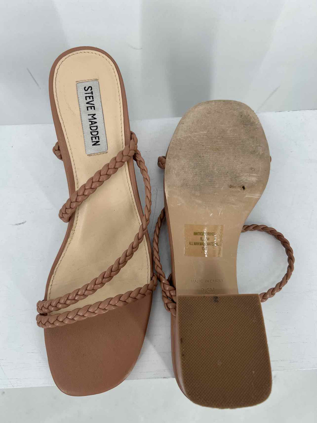 Steve Madden Women Size 9.5 Dusty Rose Block Heel Sandals